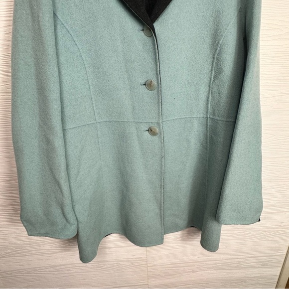 Sigrid Olsen reversible gray blue wool angora jacket coat - Picture 5 of 10